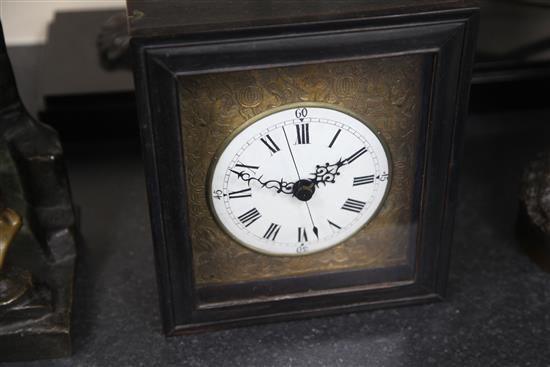 A 19th century Chinese hardwood mantel clock, 20in.